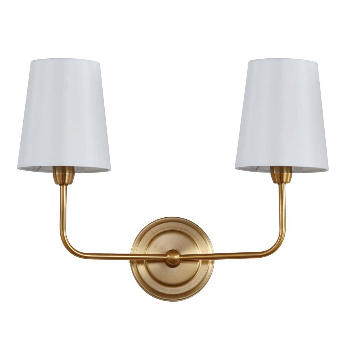 Safavieh Lighting Ezra Brass Gold 2-Light Wall Sconce (LED Bulbs